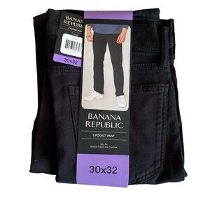Men's 5 Pocket Dress Pant, Banana Republic, 30X32, Black, NWT